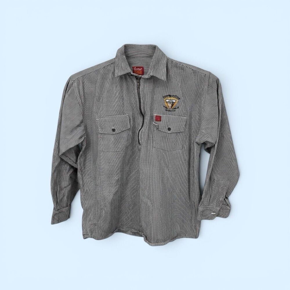 HIKORY VINTAGE BAILEYS LOGGER WEAR STRIPE  BUTTON WORK SHIRT XL TALL